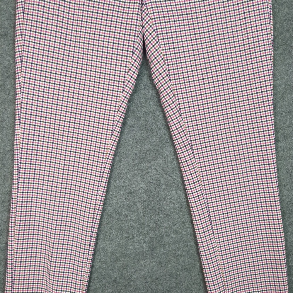 Banana Republic Sloan Skinny Pants Womens 2‎ Pink Navy Gingham Plaid Zip Pocket - Picture 6 of 15
